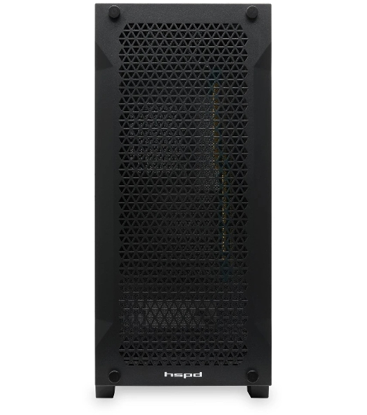 Компьютерный корпус без блока питания Case HSPD M541, Mesh Mid Tower, черный, TG, 0.7 SPCC, no fans, ATX, mATX, mITX, 170/405/210мм, 2x2.5', 2x3.5', 7xPCI, 1xUSB-A 3.0, 2xUSB-A 2.0, 465x220x485мм