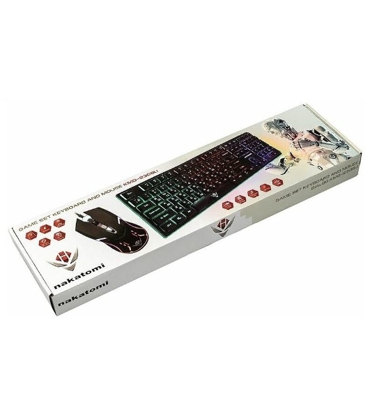 Комплект клавиатура+мышь Nakatomi KMG-2305U проводной, USB, 1600 DPI, черный