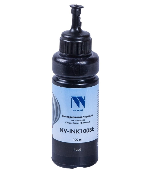Чернила совместимые NVPrint NV-INK100U черный универсальные на водной основе для аппартов Сanon/Epson/НР/Lexmark (100 ml) (Китай)