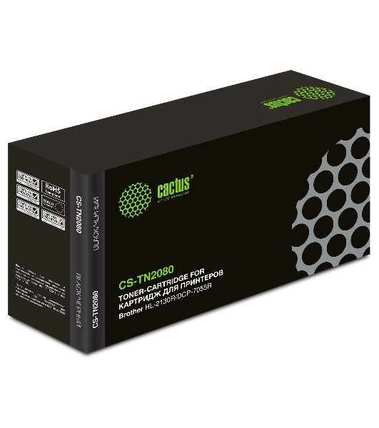 Картридж лазерный Cactus CS-TN2080 черный (700 стр.) для Brother HL-2130R/DCP-7055R