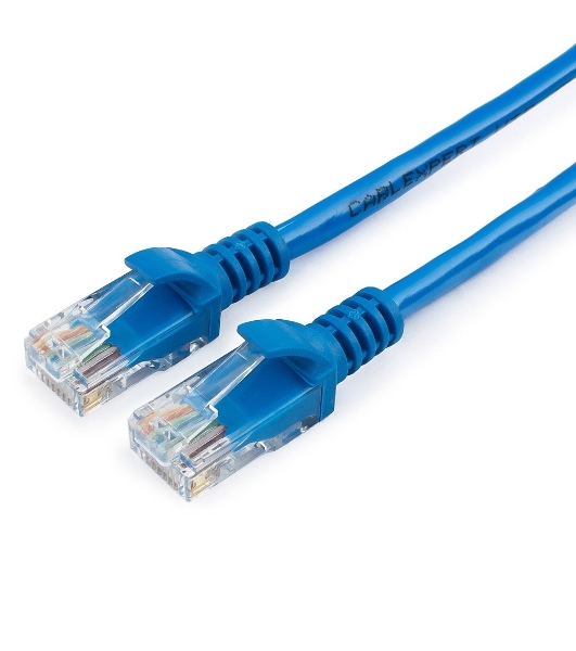 Патч-корд UTP Cablexpert cat.5e, 3м, литой, многожильный, синий