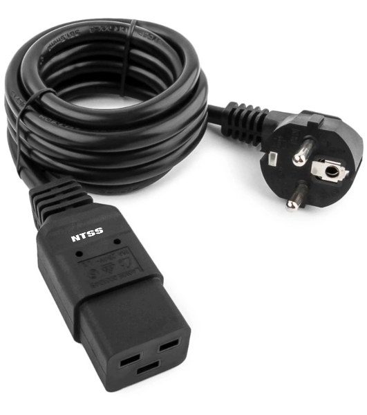 Шнур питания NTSS NTSS-PC19772 C19-Schuko проводник.:3x1.5мм2 3м 220/250В 16А черный