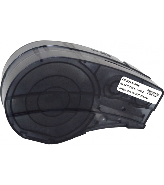 Картридж ленточный Cactus CS-M21-375499 черный шрифт, белый фон (9.5 мм, 4.9 м) для Brady BMP21-PLUS, BMP21-LAB