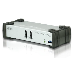 Переключатель, электрон., ATEN KVM+Audio+USB 3.0, 1 user USB+DP => 2 cpu USB+DP, со шнурами DP 2x1.5м.+USB 2х1.8м., 3840x2160 30Hz, настол., исп.стандарт.шнуры, без OSD, некаскад., (DisplayPort ver 1.1)