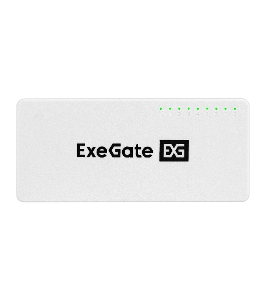 Коммутатор неуправляемый ExeGate EDES-1008C (8-портовый UTP 10/100Mbps, с функцией энергосбережения (Green Ethernet Technology), настольный/настенный)