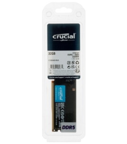 Оперативная память Crucial Premier, DDR5, 32GB (1x32GB), 4800 MHz, CL40, SO-DIMM