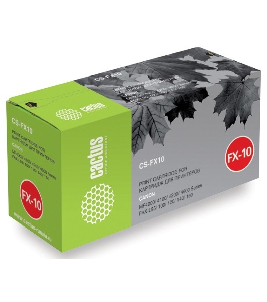 Картридж лазерный Cactus CS-FX10S черный (2000 стр.) для Canon MF4000/4100/4200/4600/FAX-L95/100/120