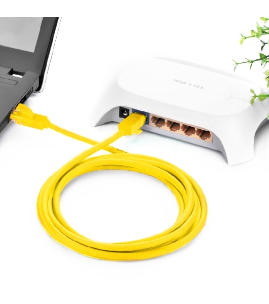 Патч-корд Greenconnect UTP прямой ethernet 0.5m cat.5е, RJ45, литой (Желтый) (GCR-LNC02-0.5m)