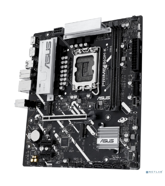 Материнская плата ASUS PRIME B860M-K, LGA 1851, Intel B860, 2xDDR5, 4xSATA, 2xM.2, 1xPCIe 4.0 x16, 2xPCIe 4.0 x1, 1xHDMI, 1xDP, 1x 2.5Gb LAN, 1xUSB-A 10Gbps, 3xUSB-A 5Gbps, 3xUSB-A 2.0, 3x3.5 мм, 7.1, mATX