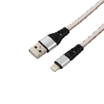 Кабель Rexant USB-Lightning 2.4 A, 1 м, белая нейлоновая оплетка, фото3