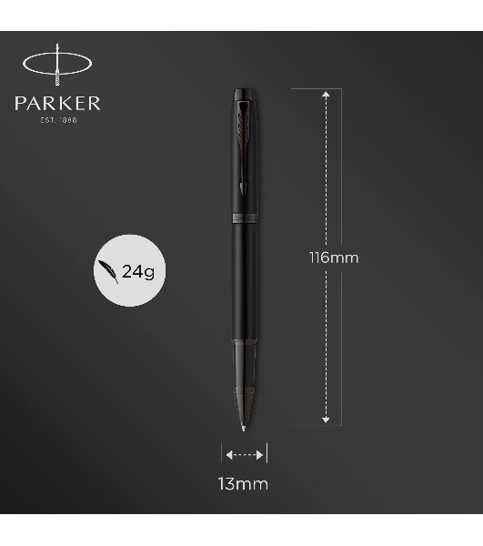 Ручка роллер Parker IM Achromatic T317 (CW2127743) Matt Black, F, черные чернила, подарочная коробка