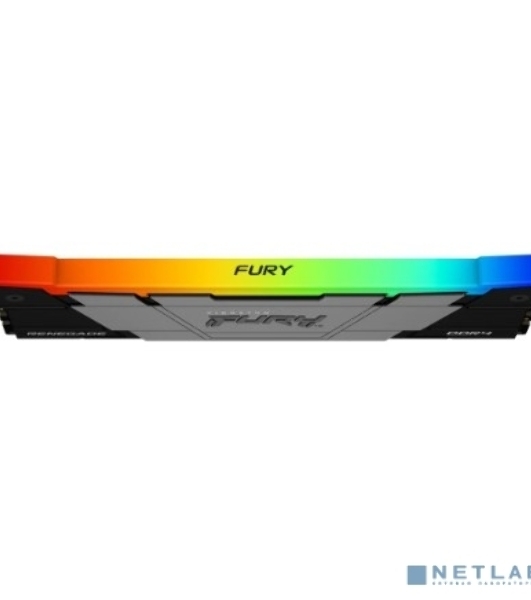 Оперативная память Kingston Fury Renegade, DDR4, 32GB (2x16GB), 3200MHz, CL16, DIMM, с радиатором, RGB, серебристый/черный