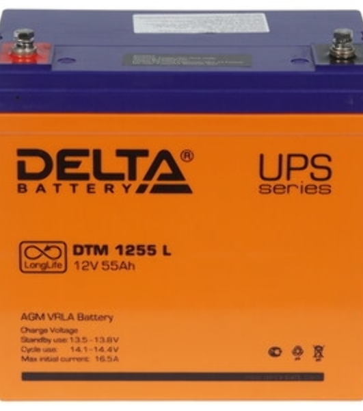 Аккумуляторная батарея Delta CGD 1255 напряжение 12В, емкость 55А·ч (230х138х205мм)