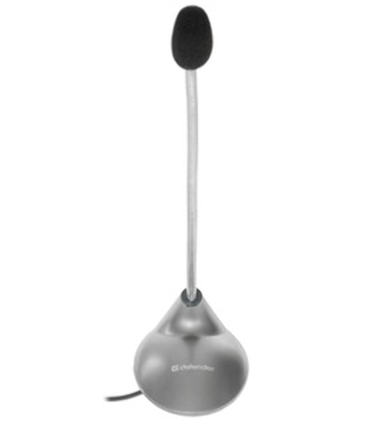 Микрофон компьютерный Defender MIC-111, серый, кабель 1,5 м