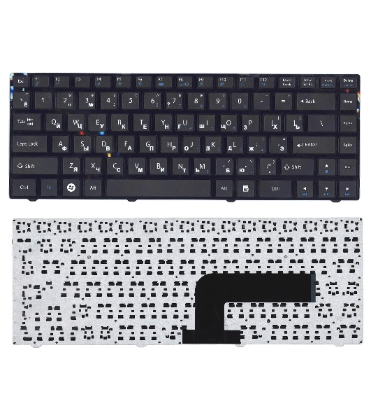 Клавиатура для ноутбука DNS Pegatron B14Y, Clevo W740 черная с рамкой