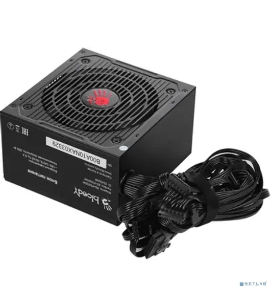 Блок питания Bloody BD-PS500W, 500Вт, 80 PLUS белый, 120мм,черный