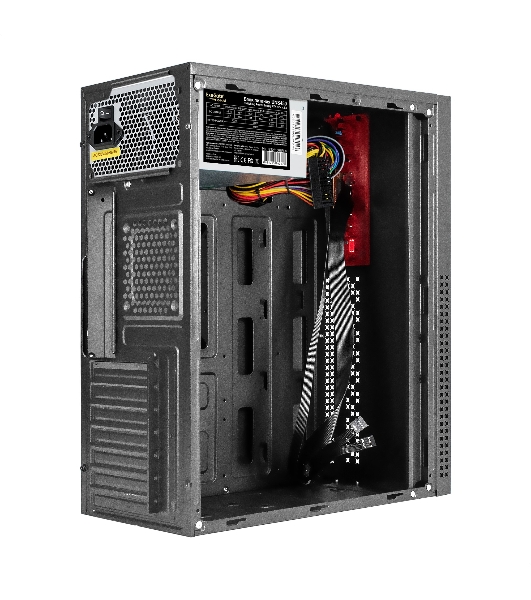 Компьютерный корпус Miditower ExeGate AA-443-UNS450 (ATX, БП UNS450 с вент. 12см, 2хUSB+HD Audio, черный)