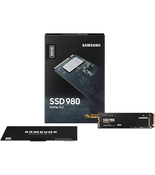 Накопитель SSD Samsung 980 MZ-V8V500BW, 500Gb, PCIe 3.0 x4, M.2 2280, NVMe, R/W 3100/2600