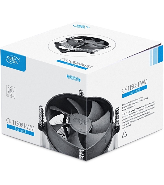 Кулер для процессора DEEPCOOL CK-11508 PWM черный, 92 мм, алюминий, 2200 об/мин, 30.1 дБ, 4 pin, 65 Вт, 70 мм