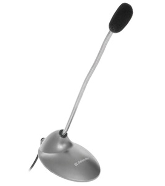 Микрофон компьютерный Defender MIC-111, серый, кабель 1,5 м