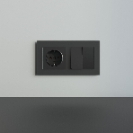 Рамка на 2 поста Senso (черный, стекло soft-touch), фото3