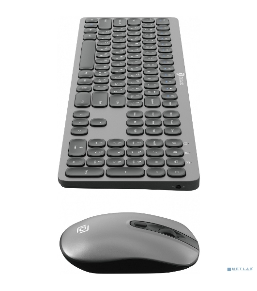 Комплект клавиатура+мышь Oklick 300M беспроводной, USB, 1600 DPI, серый/чёрный