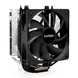 Кулер для процессора ExeGate Dark Magic EE400XL-PWM черный, 120 мм, алюминий/медь, 2400 об/мин, 37 дБ, 4 pin, 140 Вт, 155 мм