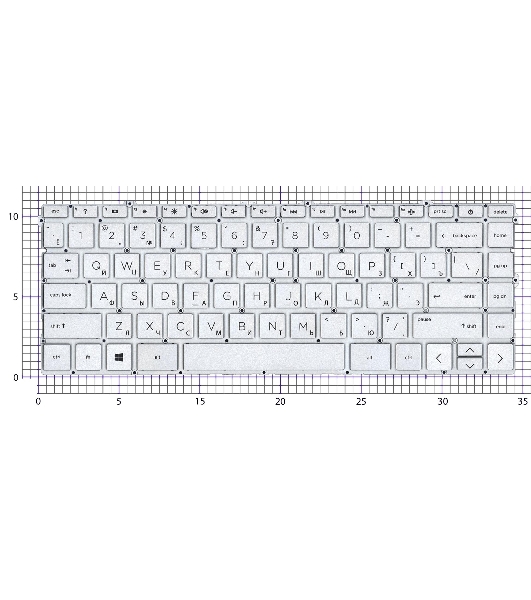 Клавиатура для ноутбука HP Pavilion 14-DV 14-DW серебристая