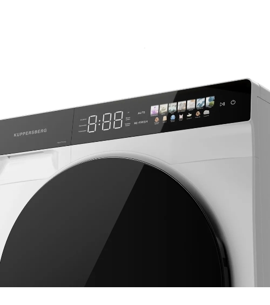 Сушильная машина Kuppersberg DM 590 W белый, 10 кг, сушка - тепловой насос, программ - 16, 60 x 85 x 62 см