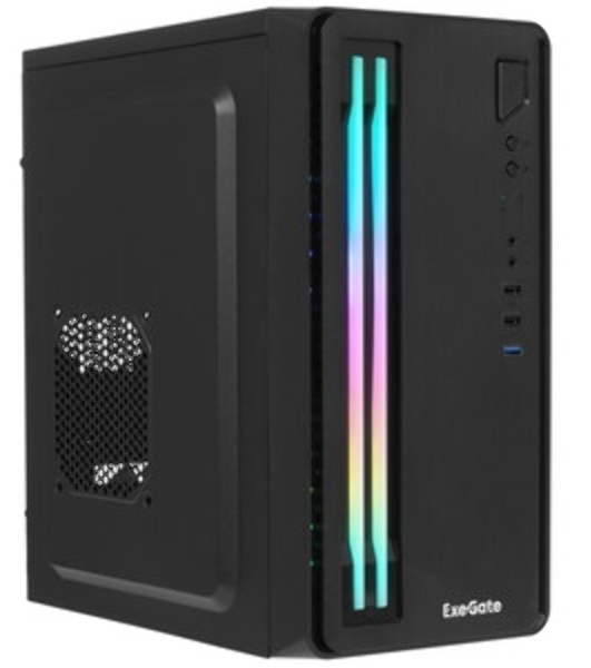 Компьютерный корпус Minitower ExeGate mEVO-7805-XP400 (mATX, БП XP400 с вент. 12см, 2*USB+1*USB 3.0, аудио, черный, с 2*RGb подсветкой)