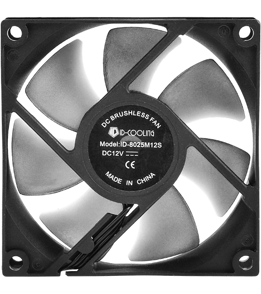 Вентилятор для корпуса ID-Cooling NO-8025-SD черный, 80 мм, 2000 об/мин, 21 дБ, 3 pin