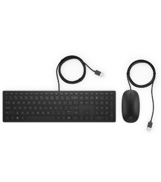 Комплект клавиатура+мышь HP Pavilion 400 проводной, USB, 1200 DPI, чёрный