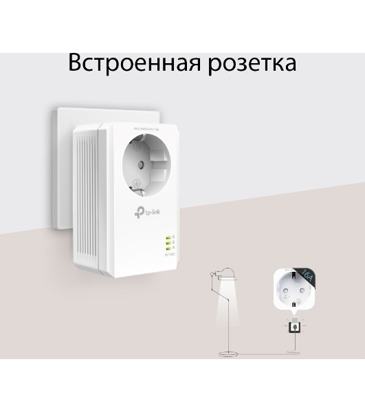 Сетевой адаптер TP-Link AV1000 Gigabit Passthrough Powerline Starter KitSPEED: 1000 Mbps PowerlineSPEC: Broadcom CPU, HomePlug AV2, 1+1 Gigabit PortFEATURE: Plug and Play, tpPLC Utility, Pair for More Security, Extra Power SocketKIT: 2× TL-PA7017P'