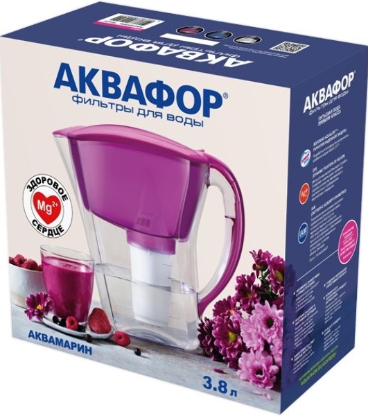 Кувшин Аквафор Аквамарин P81А5F цикламен 3.8л.
