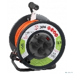 Удлинитель силовой RMx-4es-3x1.5-50m-IP44 на метал. катушке с/з 4гнезда 50м ПВС 3х1.5 Эра Б0046852, фото 1