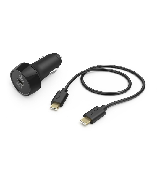 Автомобильное зар./устр. Hama H-183327 3A PD+QC универсальное кабель USB Type C черный (00183327)