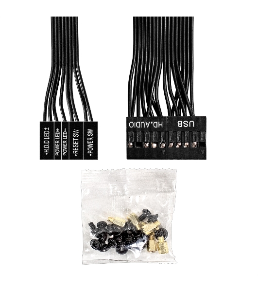 Компьютерный корпус Miditower ExeGate AA-443-UNS500 (ATX, БП UNS500 с вент. 12см, 2хUSB+HD Audio, черный)