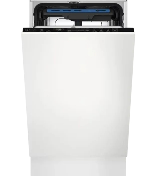 Встраиваемая посудомоечная машина ELECTROLUX EEG63400L/Встраиваемая узкая посудомоечная машина, загрузка на 10 комплектов посуды, сенсорное управление, 8 программ, 44.6x55x82 см, черный, сушка: стандартная (конденсация), индикация на полу: проекция дисплея