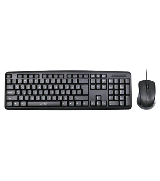 Комплект клавиатура+мышь Oklick 600M проводной, USB, 1200 DPI, чёрный