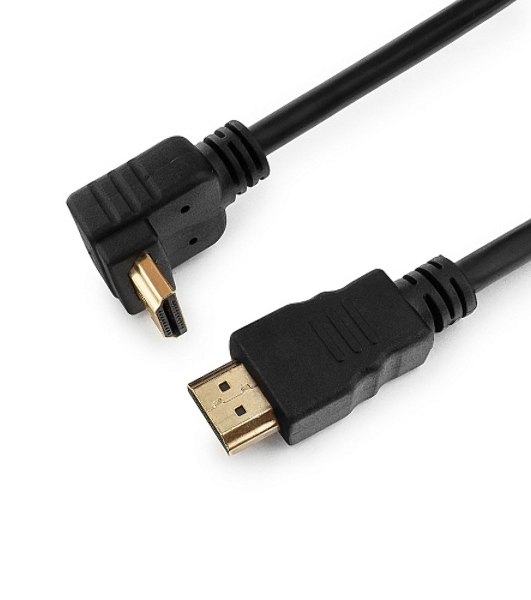 Кабель Cablexpert HDMI CC-HDMI490-10, 19M/19M, v2.0, медь, позол.разъемы, экран, угловой, 3м, черный, пакет