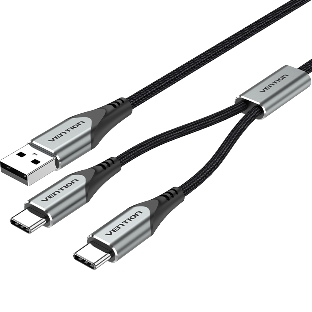 Кабель Vention USB-CM х 2/USB 2.0 AM - 1м.