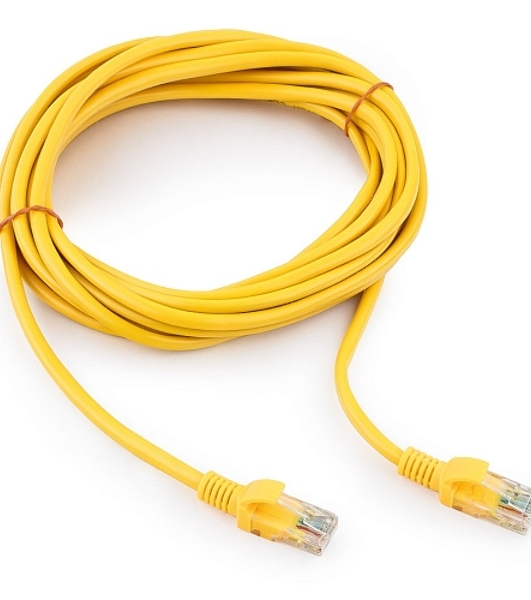Патч-корд UTP Cablexpert cat.5e, 5м, литой, многожильный (желтый)