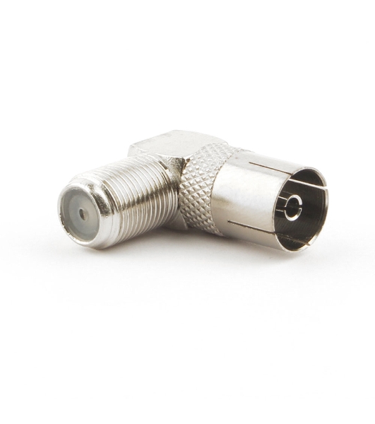 Переходник Cablexpert APL-FTVF-02, F (мама)/TV (мама), 90 градусов, блистер