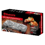 Плитка электрическая Sakura ПЭ-11Н 2500Вт 150/140мм 2конф/спир нерж.сталь, фото3