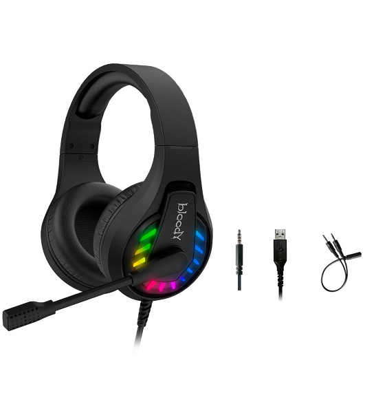 Гарнитура Bloody G230P чёрный, проводная, USB, подсветка