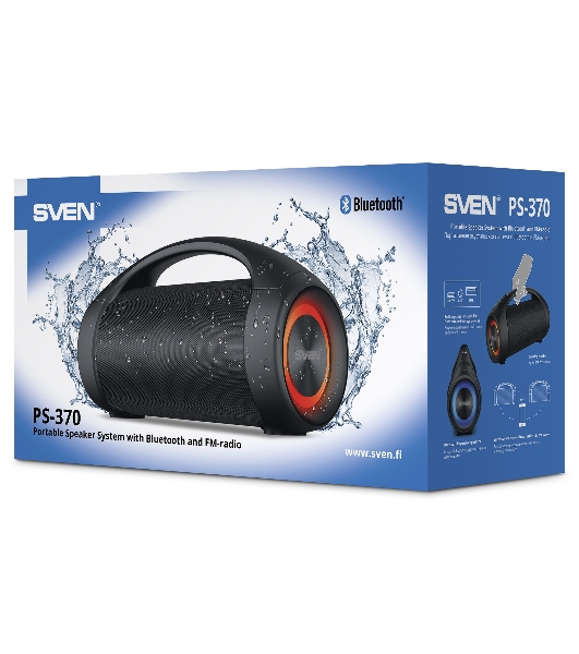 Акустическая система SVEN 370 2.0 черные (2x2W, USB, RGb подсветка)