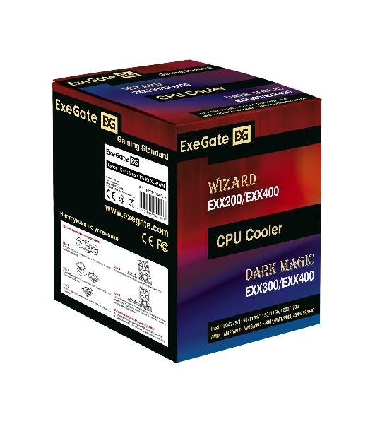 Кулер для процессора ExeGate Dark Magic EE400XL-PWM черный, 120 мм, алюминий/медь, 2400 об/мин, 37 дБ, 4 pin, 140 Вт, 155 мм