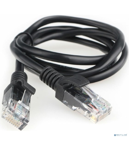 Патч-корд CCA light UTP Гарнизон PC-UTP-5e-1-BK cat.5e, 1м, литой, многожильный черный