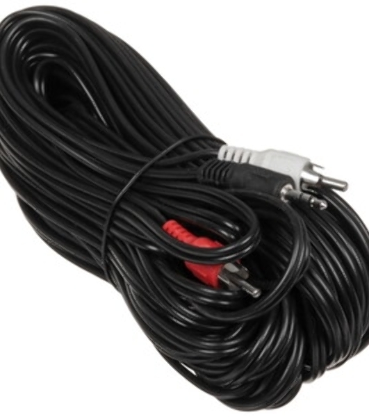 Кабель аудио Cablexpert CCA-458-10M-N, Jack 3.5(M)/2xRCA, 10м, черный, пакет