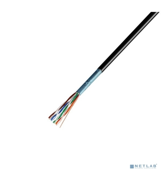 Кабель витая пара Rexant F/UTP, cat.5e, ZH нг(А)-HF, 4PR, 24AWG, внешний, черный, 305 м